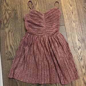 Katie J  NYC Sabrina Rose  Shimmer Pleated Dress Size Med